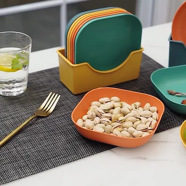 Multi-Function Eco-Friendly Colored Plastic Bone Dish (10 Pieces)