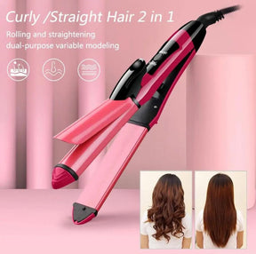 Professional 2 In 1 Hair Curler & Straightener